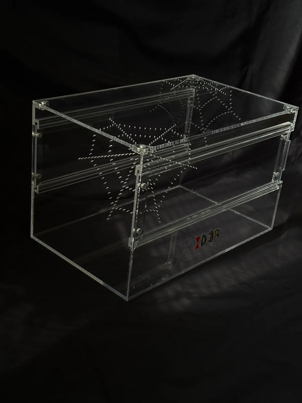 Large Terrestrial Acrylic Enclosure - 40x25x25cm - Dual Magnetic Sliding Doors & Removable Lid